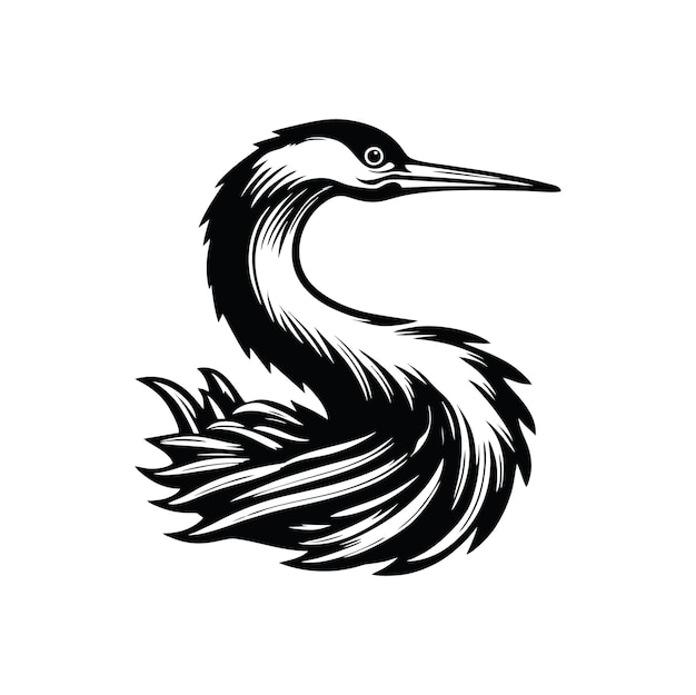 Heron Bird Design Logo