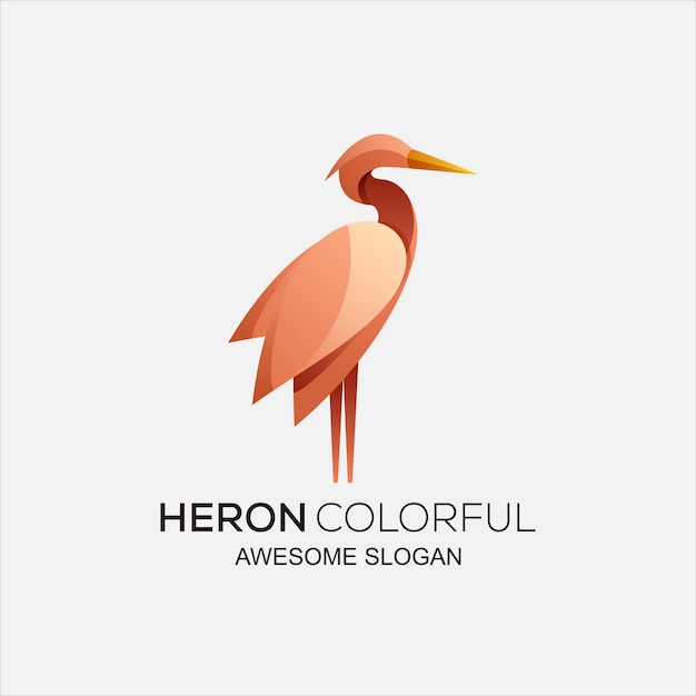 Heron colorful logo gradient abstract design