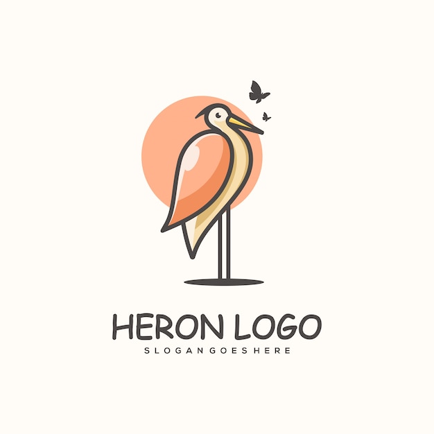 heron concept illustration template