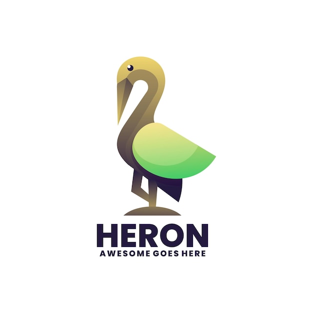 heron logo design gradient colorful