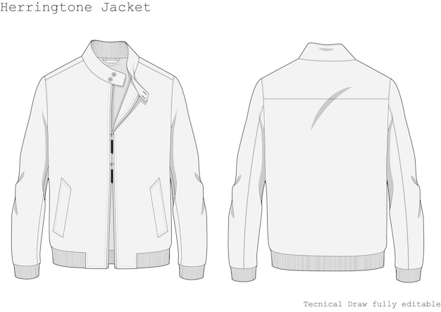 Herringtone Jacket Technical Hand Draw