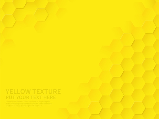 Hex texture. Yellow honeycomb geometric pattern, abstract chemistry technology science