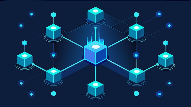 The hexabyte connections glow with a faint blue light almost like streams of electricity pulsing