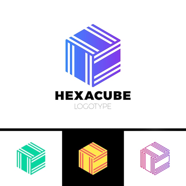 hexagon cube 3d sector group logo