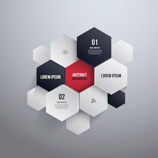 Vector hexagon design. can be used for infographics or website layout