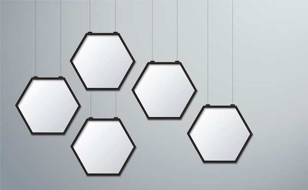 Hexagon frame picture background