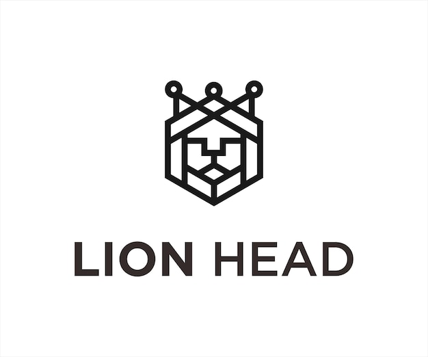 Vector hexagon lion logo or lion vector