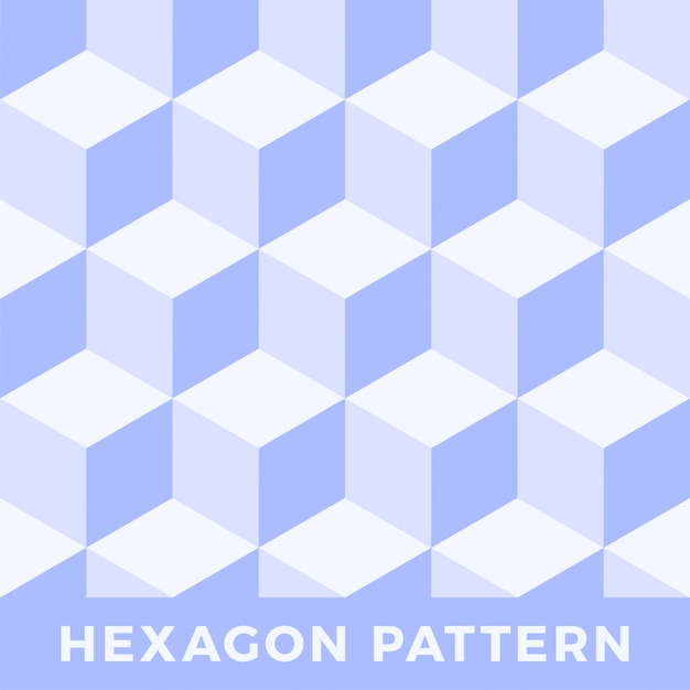 Hexagon seamless, abstract cube pattern.