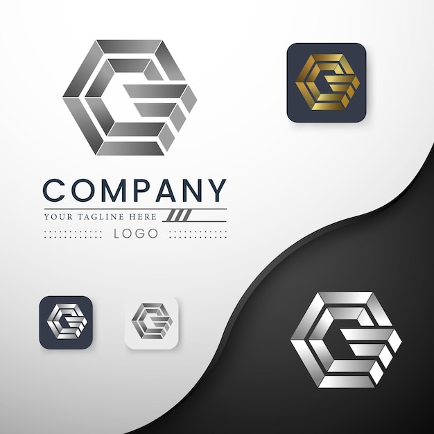 Hexagon shape logo business technology abstract symbol letter g