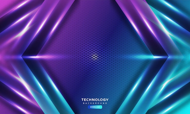 Hexagonal gaming vector abstract technology background