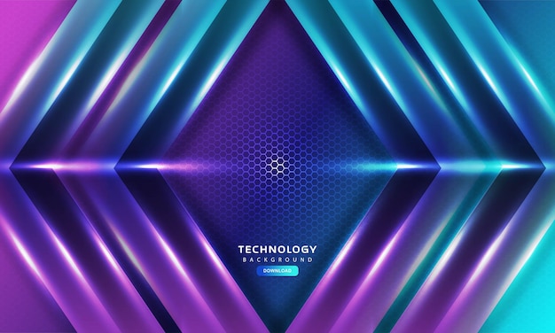 Hexagonal gaming vector abstract technology background