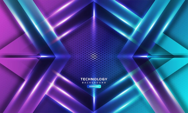 Hexagonal gaming vector abstract technology background