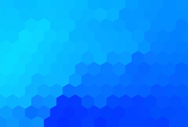 Hexagonal gradient blue pixel background