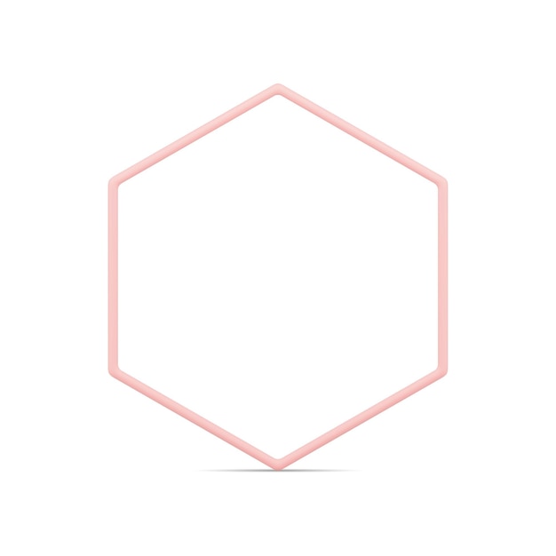 Vector hexagonal pink honeycomb regular geometric shape 3d element realistic vector illustration