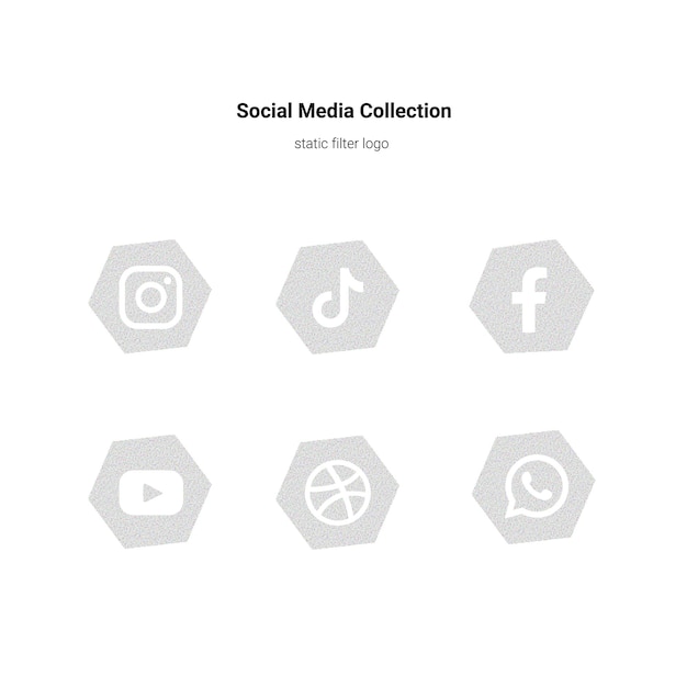 hexagonal social media logo or icon static