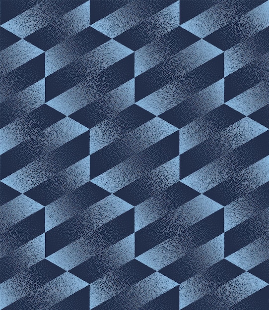 Hexagonal Striped Seamless Pattern Trend Vector Blue Dynamic Abstract Background