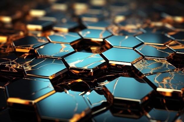 Vector hexagonal structure 3d illustration