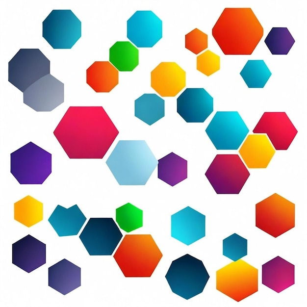 Vector hexagons vector set white background isolated a high qua