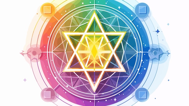 Vector hexagram seal of solomon magical symbol vector illustration