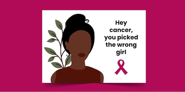 Hey cancer, you picked the wrong girl - Breast Cancer Card for African Women