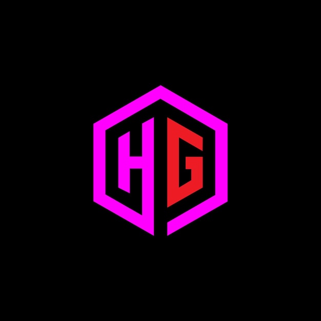 Vector hg logo monogram with shield shape design template