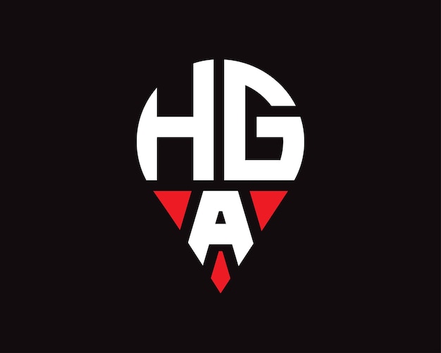 HGA letter location shape logo design