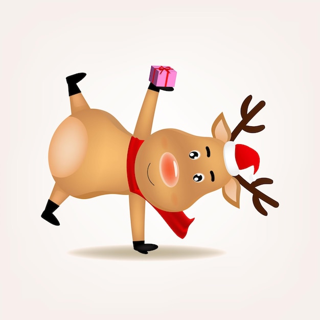 HHappy Christmas companions The Reindeer greeting charecter isolate background