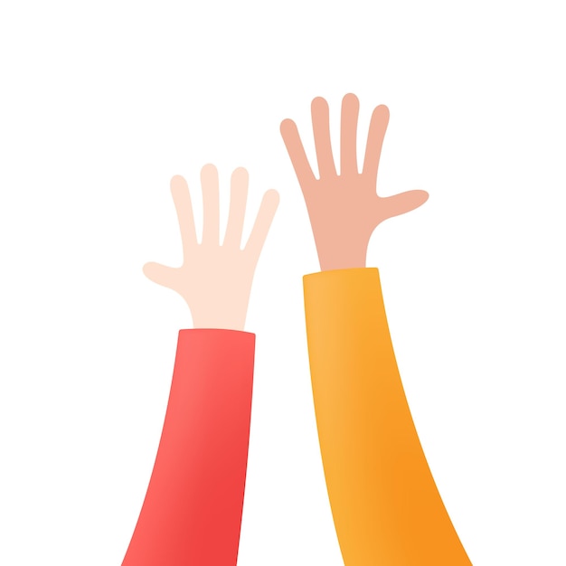 Hi five two hands illustration