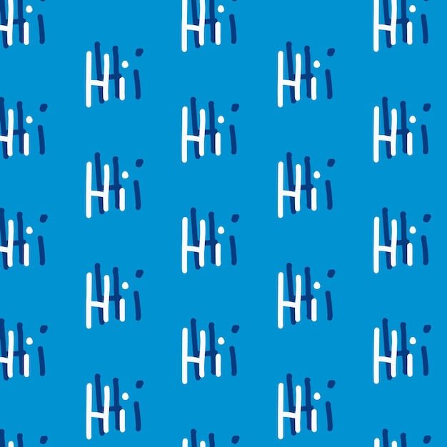 Hi pattern on a blue background