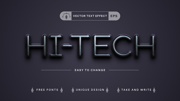 Hi-Tech - Editable Text Effect, Font Style