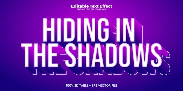 Hiding in the shadows editable text effect in modern trend style