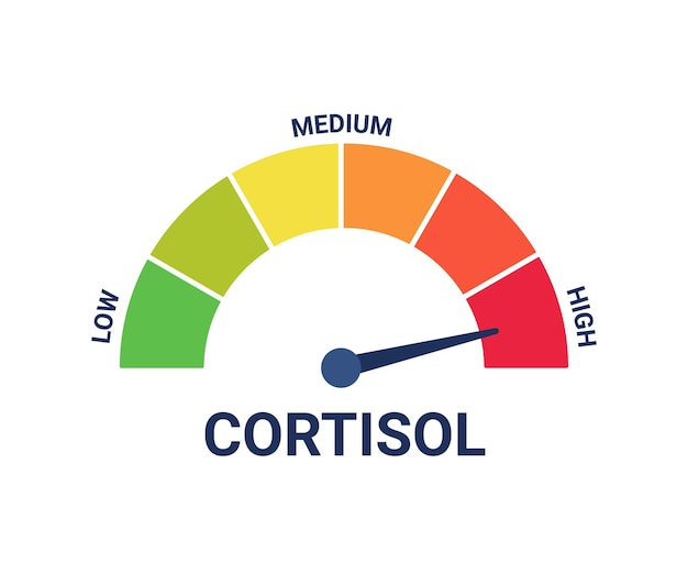 High cortisol hormone level on measuring scale stress test Control health care and safe Arrow high