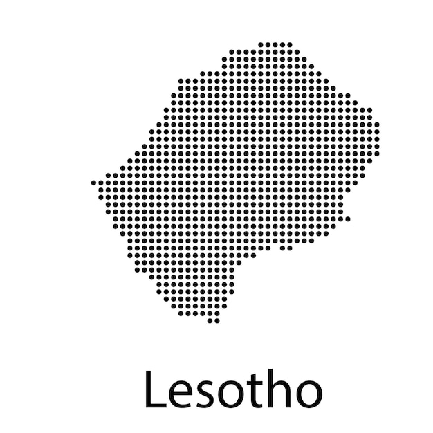 High detailed blue vector map - Lesotho