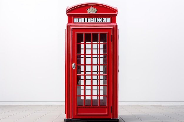 High dynamic range HDR Traditional red telephone box in London UK