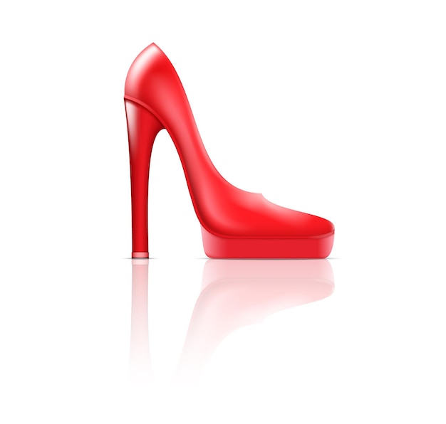 High heel red shoe Classic female foot wear for ceremony or business meeting Fashion or sale