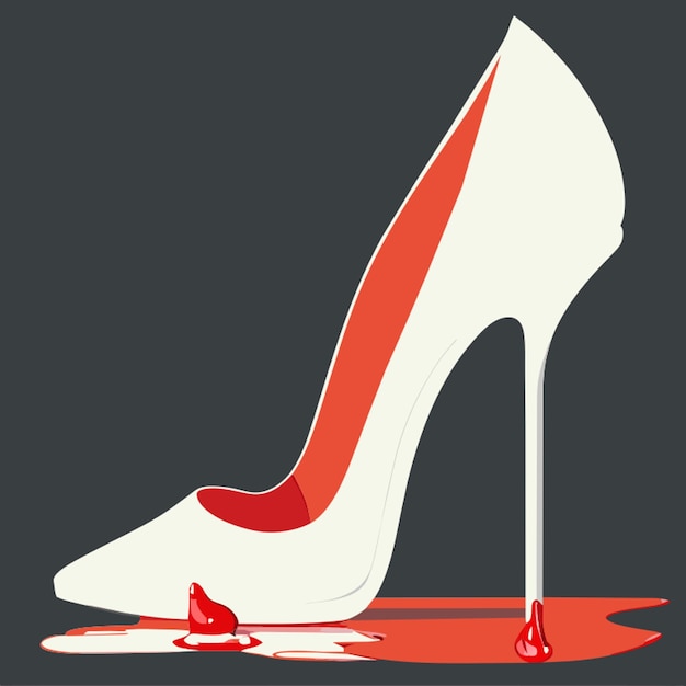 Vector high heel shoe dripping blood vector illustration