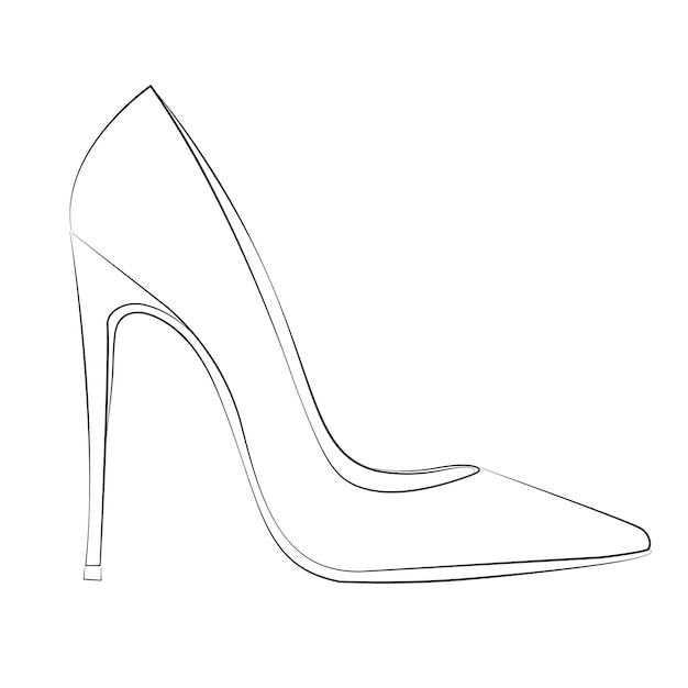 High heels Outline stype vector design element illustration