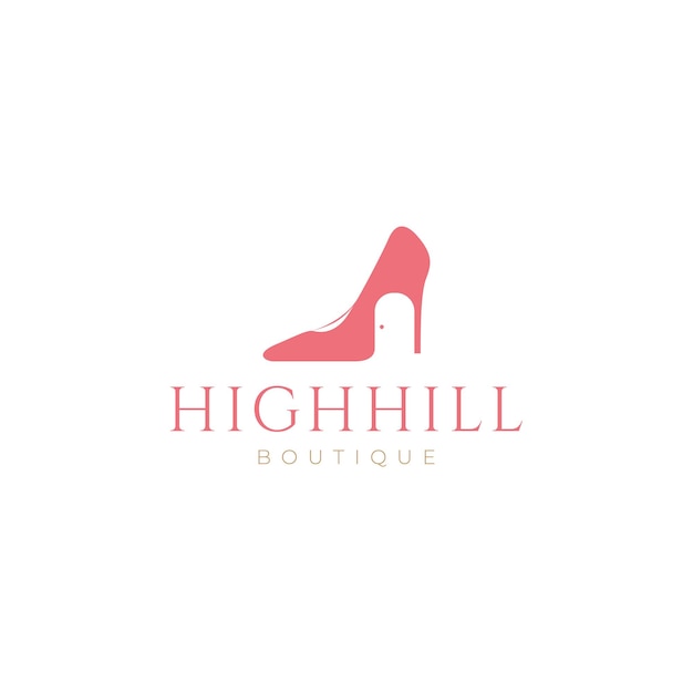 High heels shoe with door logo design