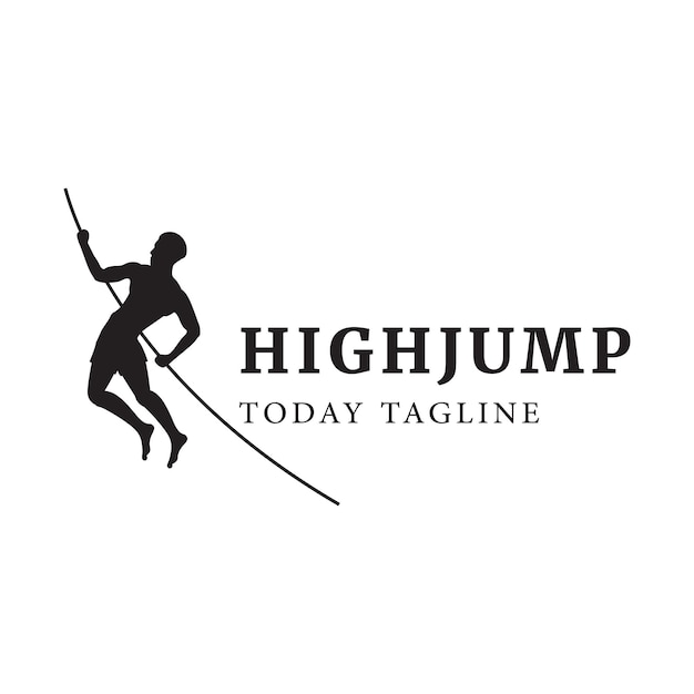 High jump logo design vector illustration