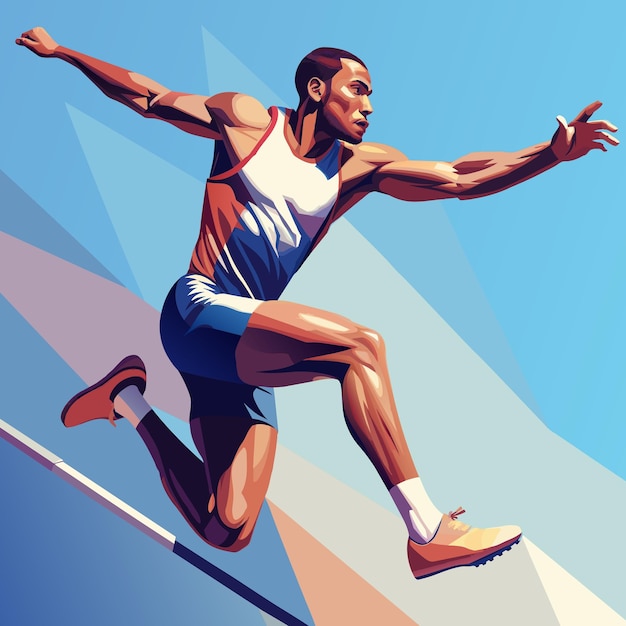 High jumper Man leap Vector Background Design