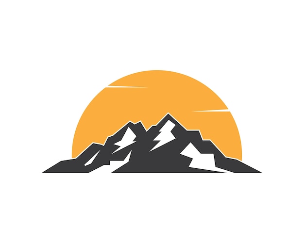 High Mountain icon Logo vector illustration design Template