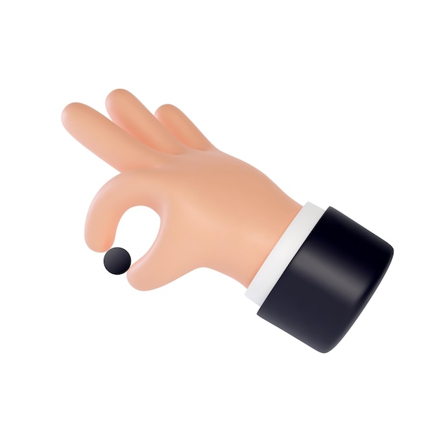 High quality 3D business hand gestures 3d hand holding a object with two fingers