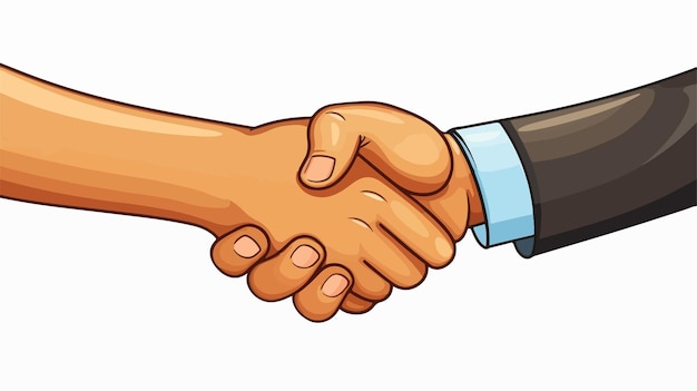 Vector high quality handshake cartoon vector illustration