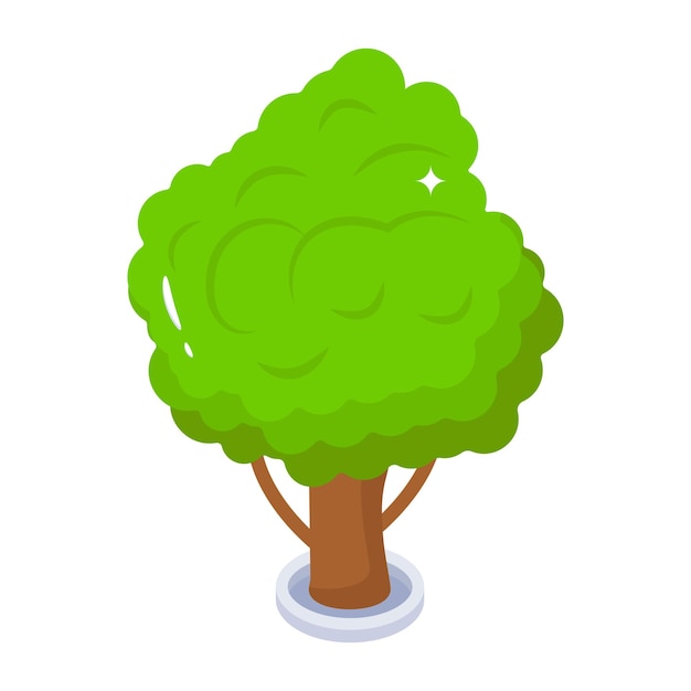 High quality isometric icon of tree