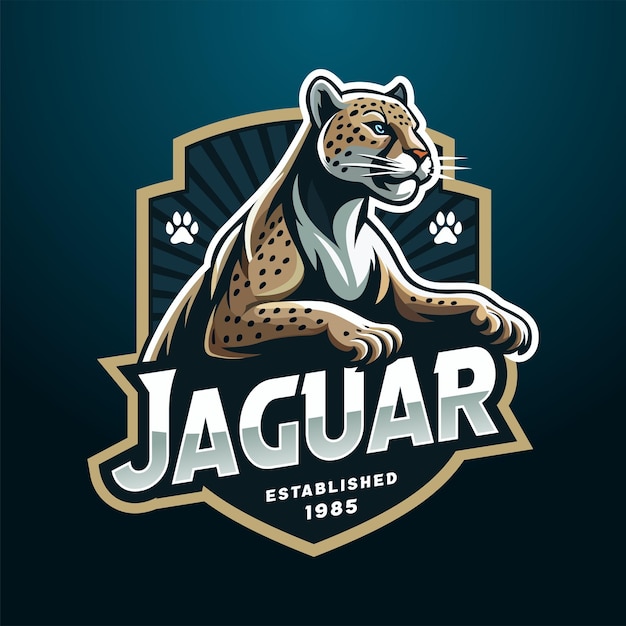 Vector high quality jaguar with shield logo vector