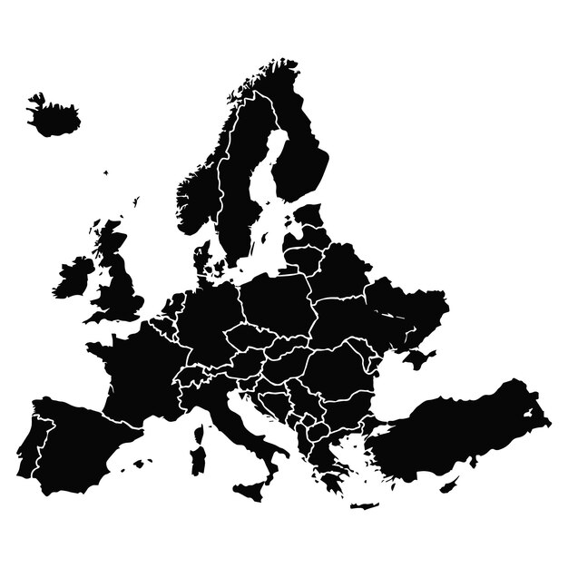 Vector high quality map of europe