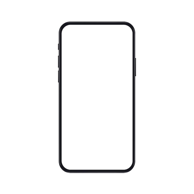 High quality realistic new version of smartphone with blank white screen