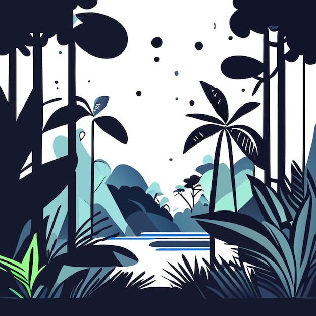 high quality ultra hd highly realistic vector blank banner in the rainforest scene with wild