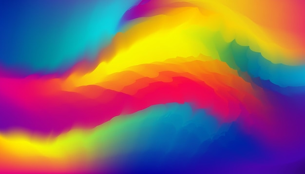 High Quality Vector Art Abstract Vibrant Gradient Wavy Colorful Background