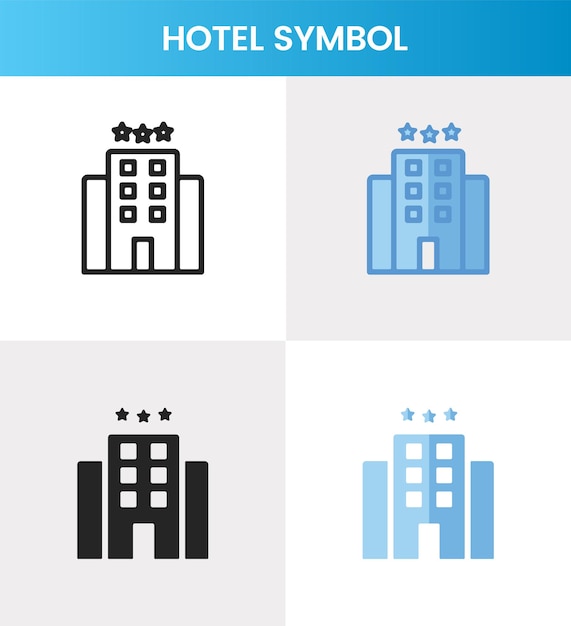 High resolution modern hotel symbol for web app and logo use